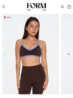 Contrast-Trim Brown & Blue Bralette